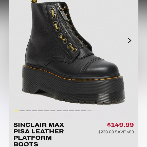 Dr. Martens Black Boots with Yellow Stitching - Picture 1 of 6